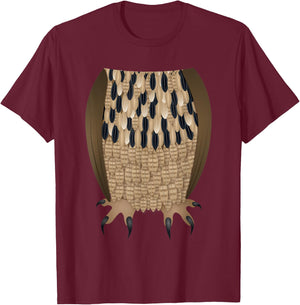 Funny Owl Easy Headless Halloween Costume Bird Outfit T-Shirt - T-Shirt | Maroon
