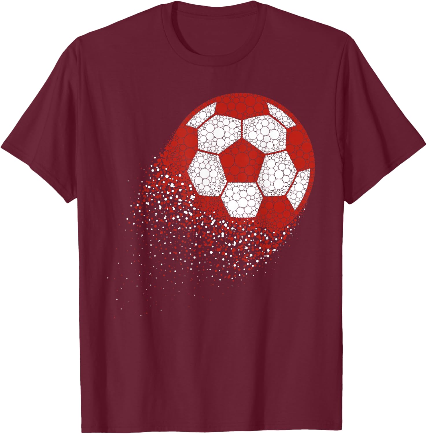 Funny Soccer Ball With Polka Dots Happy Dot Day Boys Kids T-Shirt - T-Shirt | Maroon