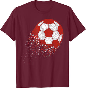 Funny Soccer Ball With Polka Dots Happy Dot Day Boys Kids T-Shirt - T-Shirt | Maroon