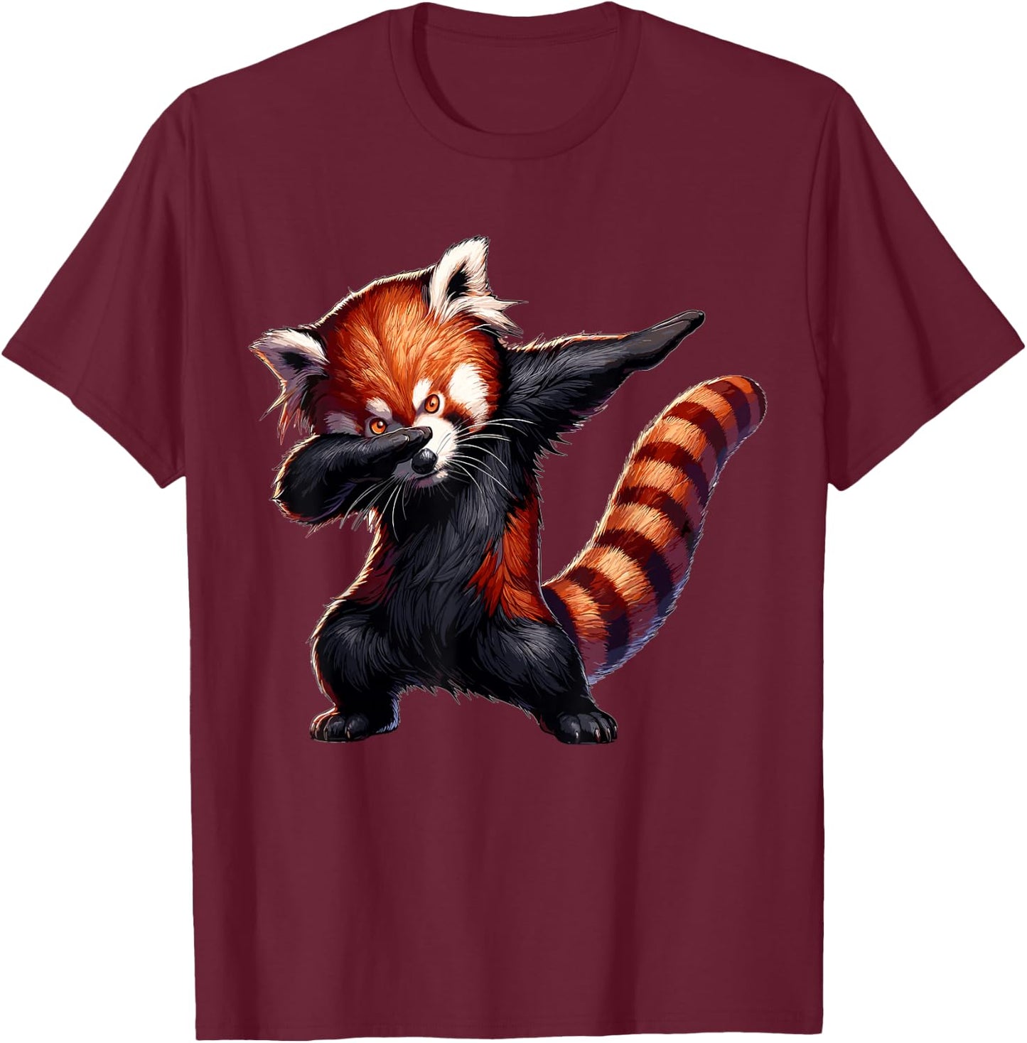 Red Panda Dabbing Panda Lovers T-Shirt - T-Shirt | Maroon