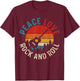 Peace Love & Rock & Roll Guitar Player Guitarist Vintage T-Shirt - T-Shirt | Maroon