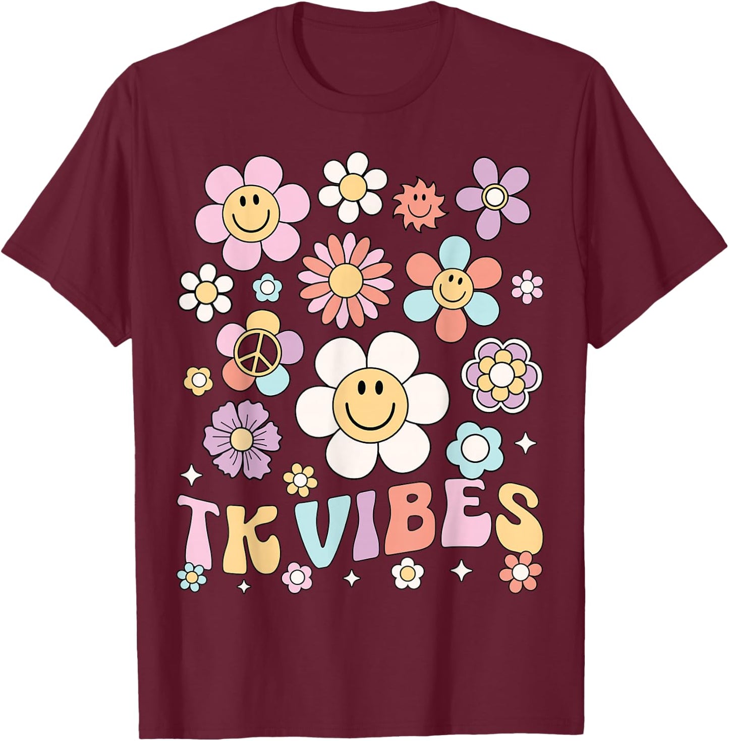 TK Vibes Back to School TK Girl Kid TK Team TK Teacher Women T-Shirt - T-Shirt | Maroon