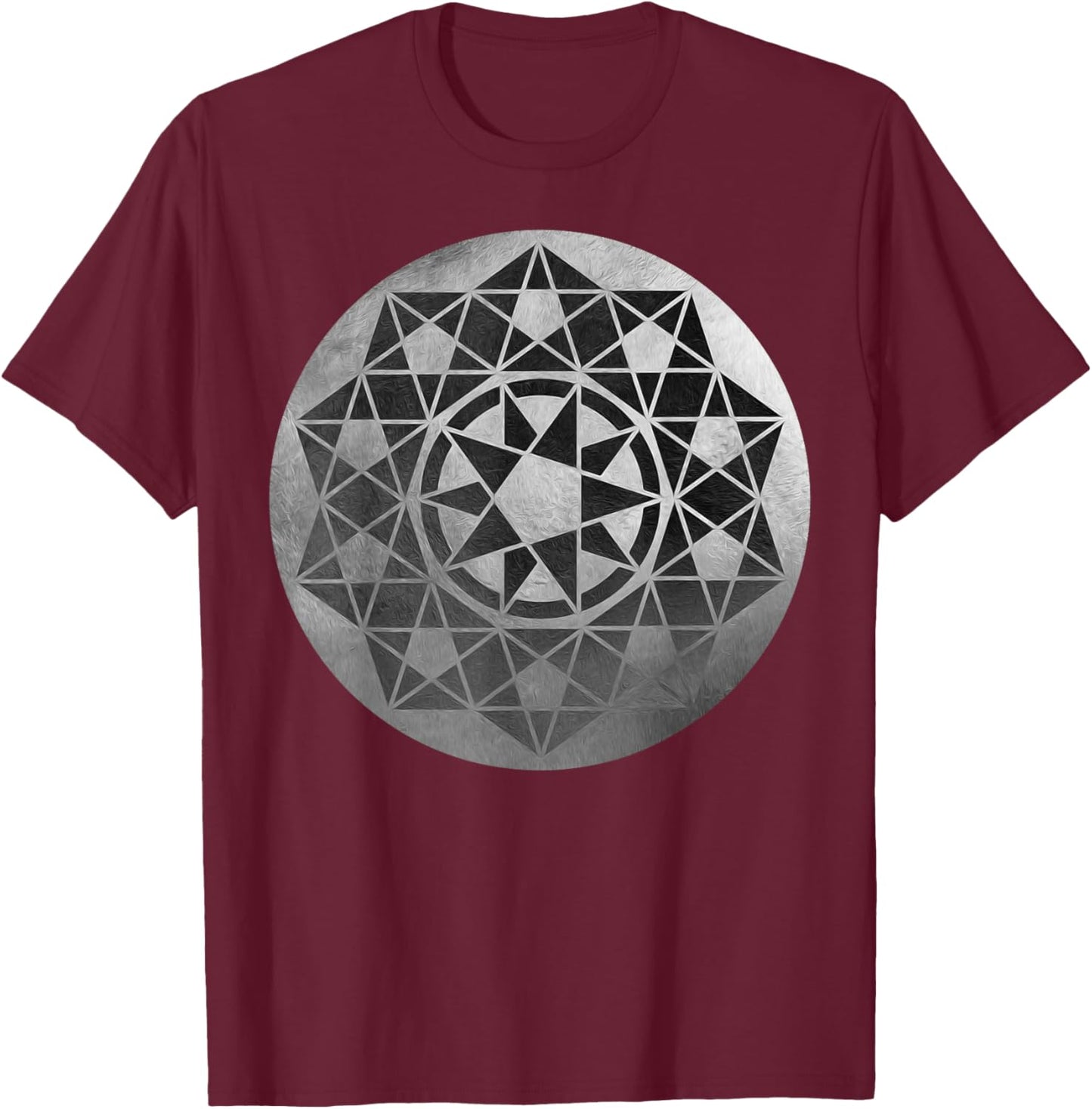 Crop Circle Sacred Geometry Alien Language Phi Pentagram T-Shirt - T-Shirt | Maroon