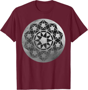 Crop Circle Sacred Geometry Alien Language Phi Pentagram T-Shirt - T-Shirt | Maroon