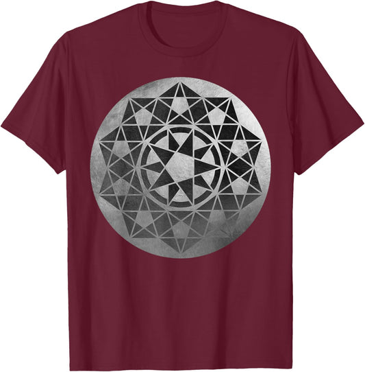 Crop Circle Sacred Geometry Alien Language Phi Pentagram T-Shirt - T-Shirt | Maroon