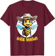 Funny Bee Haw Bumblebee Girl Cowboy Hat T-Shirt - T-Shirt | Maroon