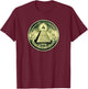 Dollar, all-seeing eye, symbol, masonic, pyramid, triangle T-Shirt - T-Shirt | Maroon