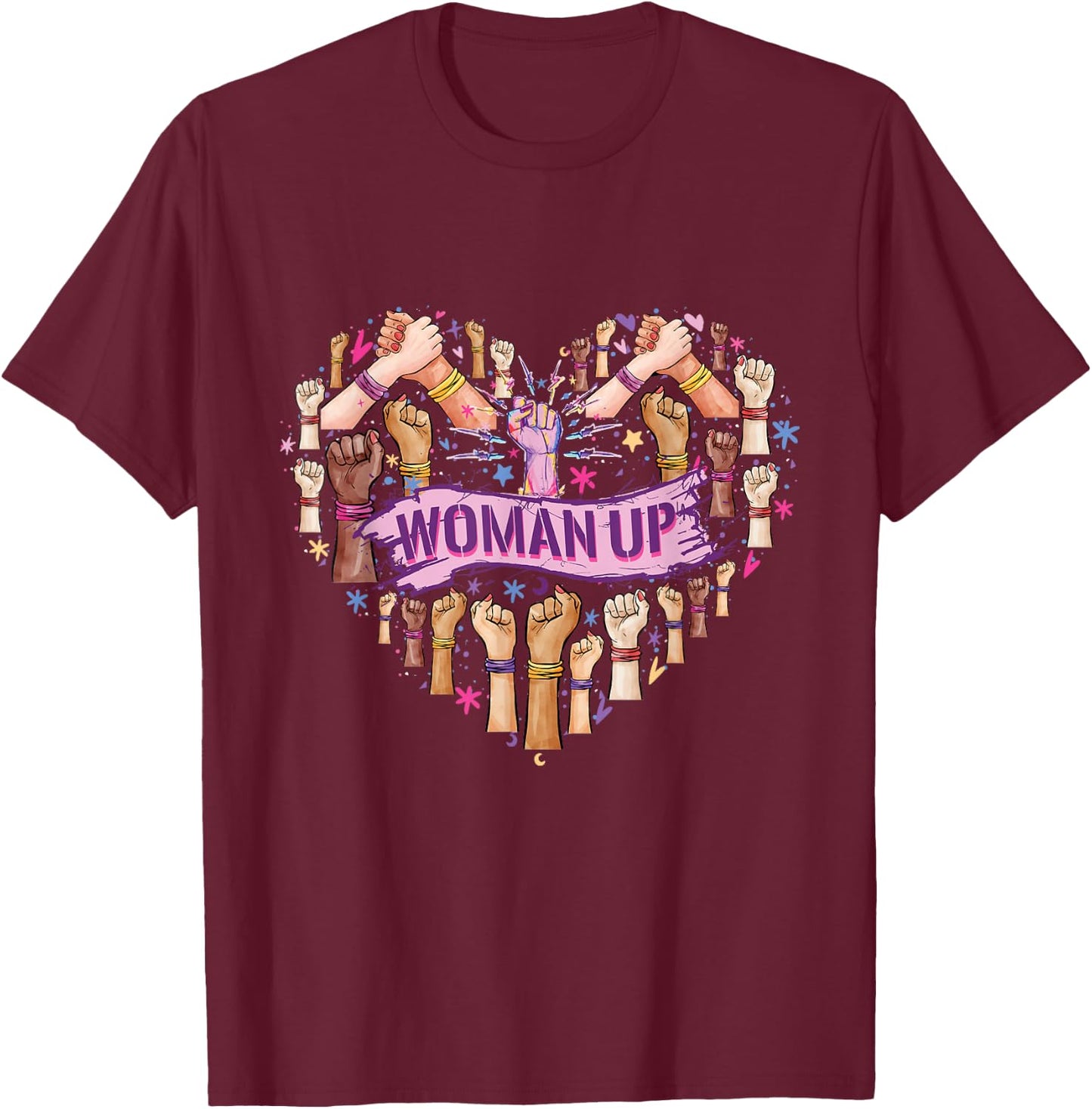 Feminism Feminist Strong Women Empowerment Feminist Heart up T-Shirt - T-Shirt | Maroon