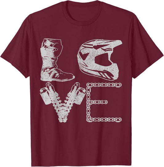 Motocross Love Enduro MX Motorcycle Biker Gift T-Shirt - T-Shirt | Maroon