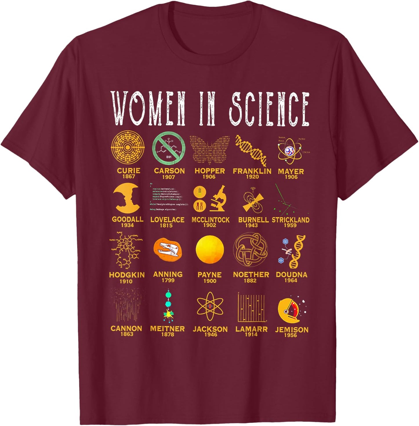Women In Science T-Shirt - T-Shirt | Maroon