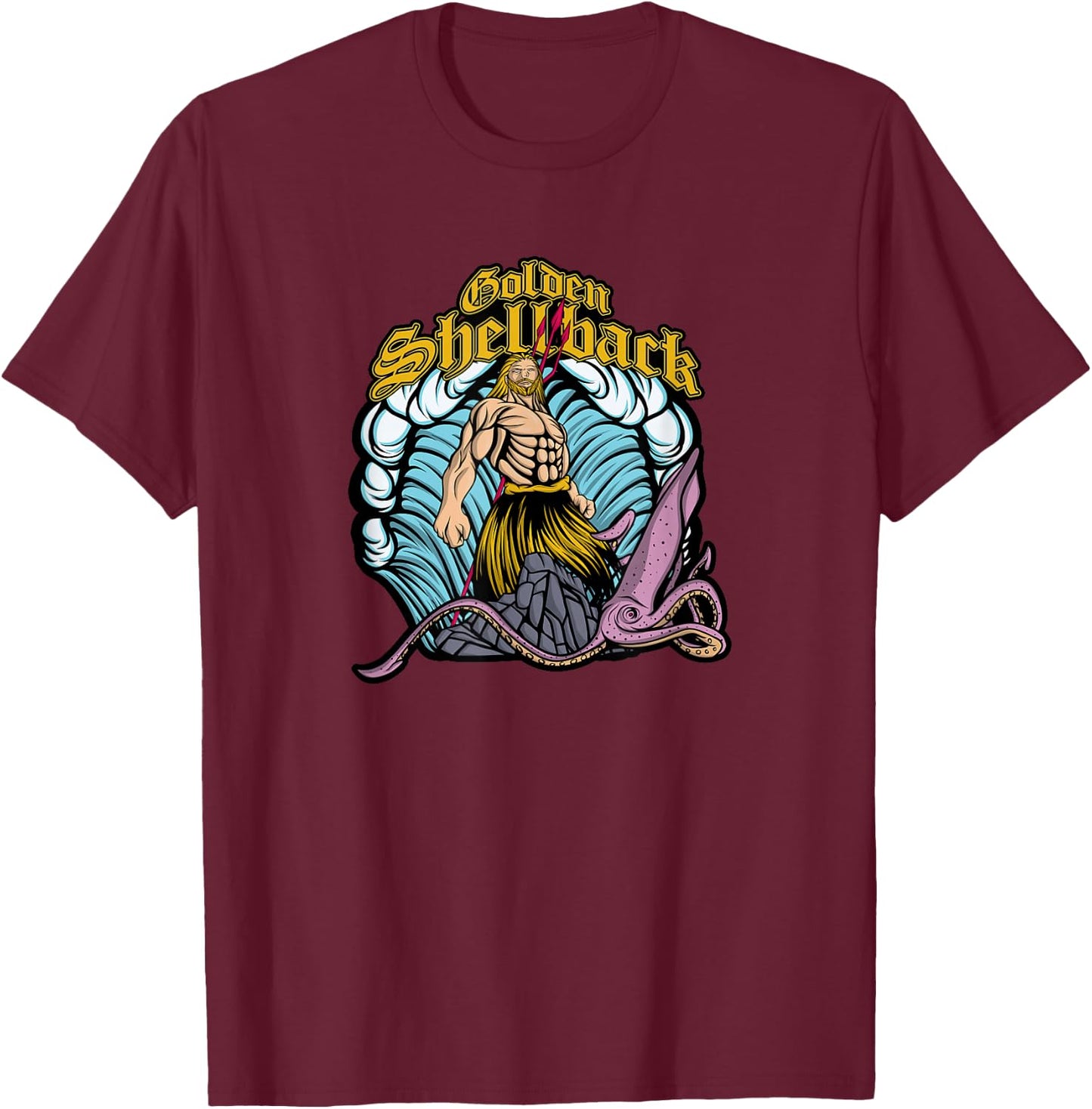 Golden Shellback T-Shirt - T-Shirt | Maroon