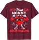 Proud Mommy of a Heart Warrior CHD Awareness T-Shirt - T-Shirt | Maroon