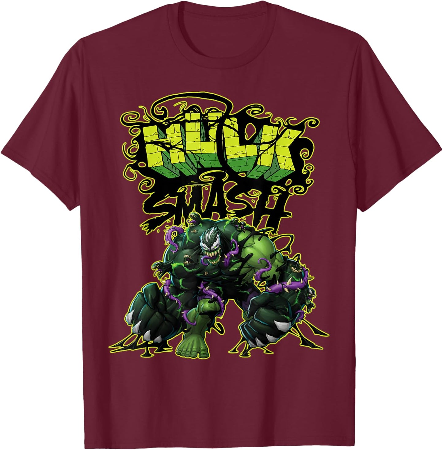 Marvel Spider-Man Maximum Venom Hulk Smash Venomized T-Shirt - T-Shirt | Maroon