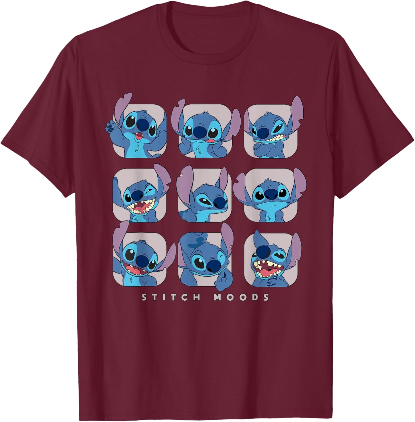 Disney Lilo and Stitch Moods T-Shirt - T-Shirt | Maroon