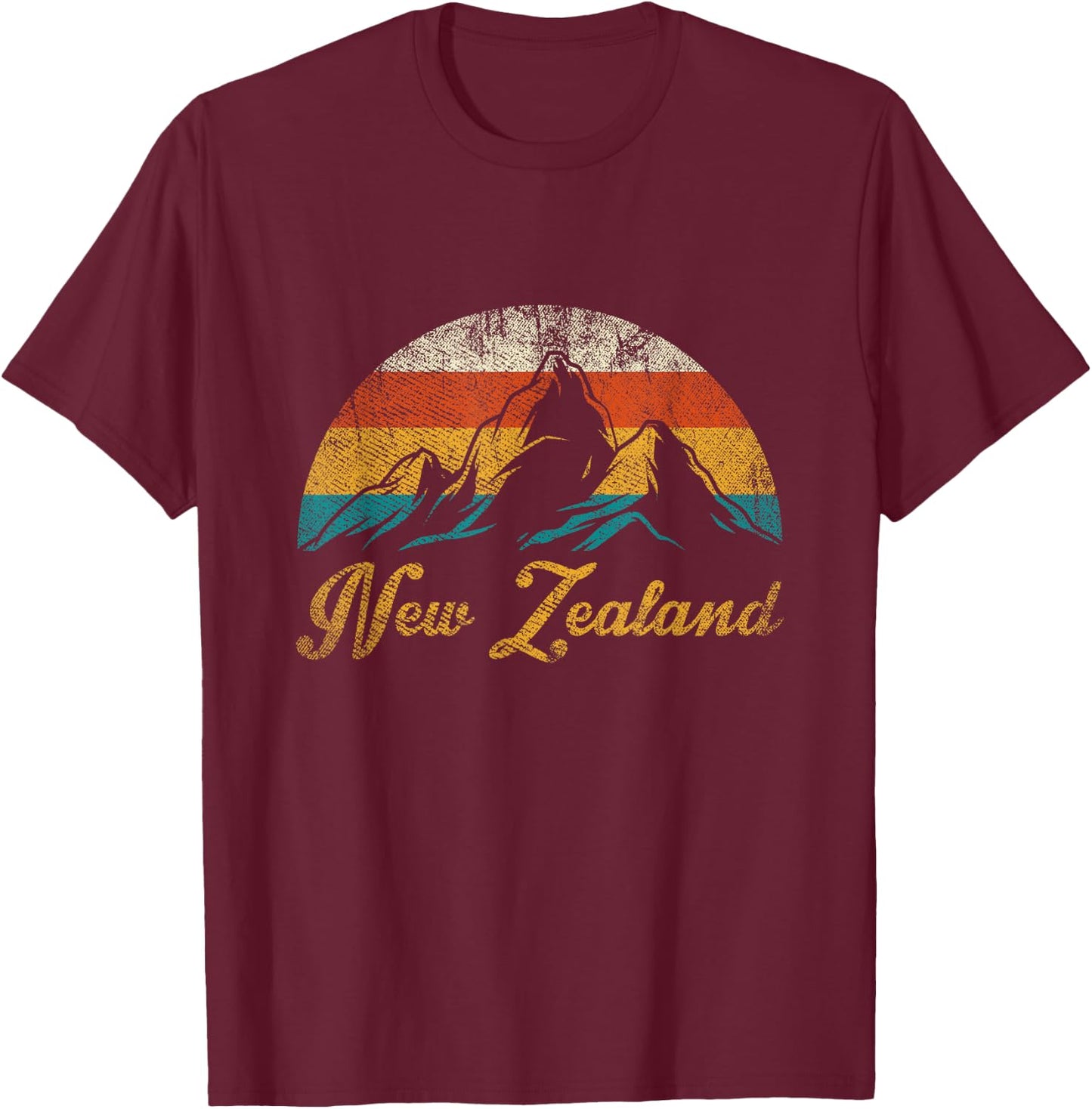 Maori Gifts Wellington New Zealand Retro New Zealand T-Shirt - T-Shirt | Maroon