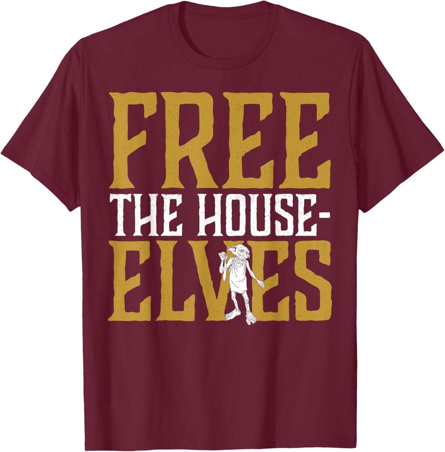 Harry Potter Dobby Free The House-Elves T-Shirt - T-Shirt | Maroon
