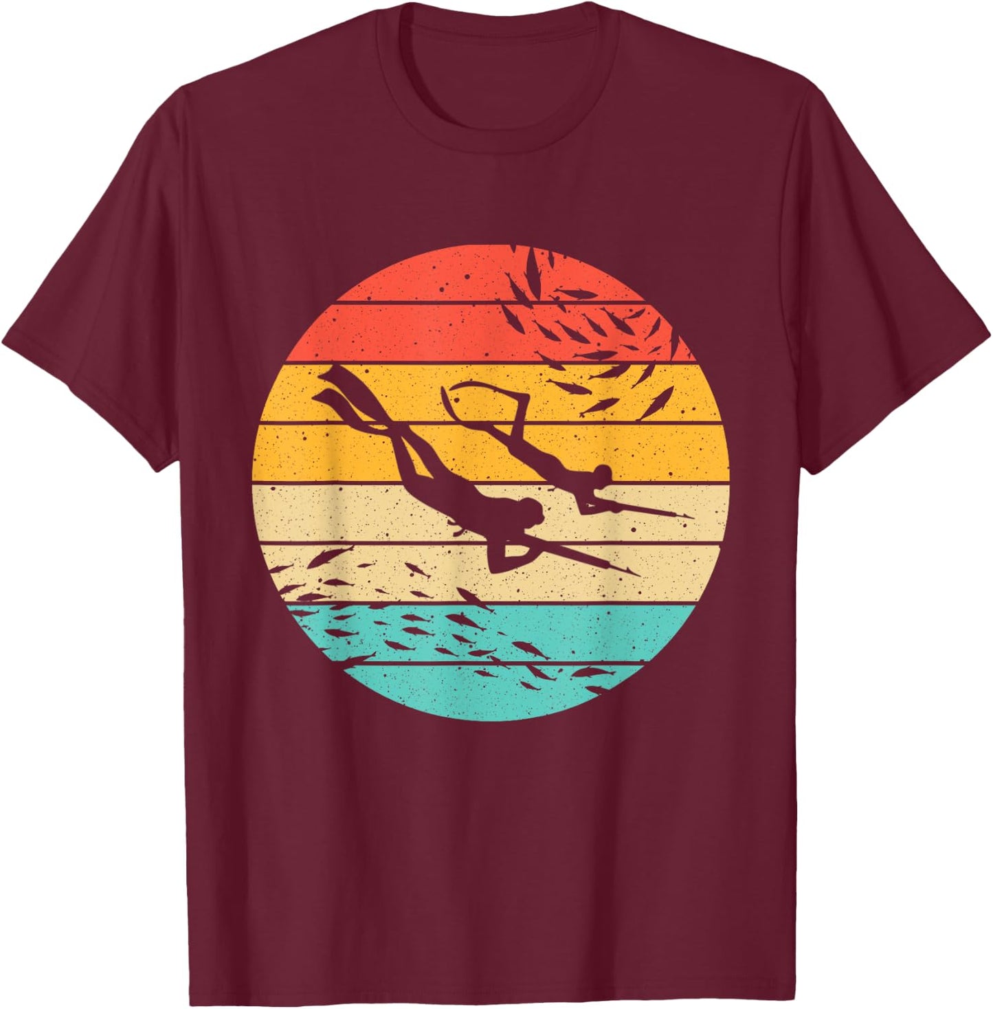 Funny Spearfishing Gift Women Dive Snorkeling Hunter T-Shirt - T-Shirt | Maroon