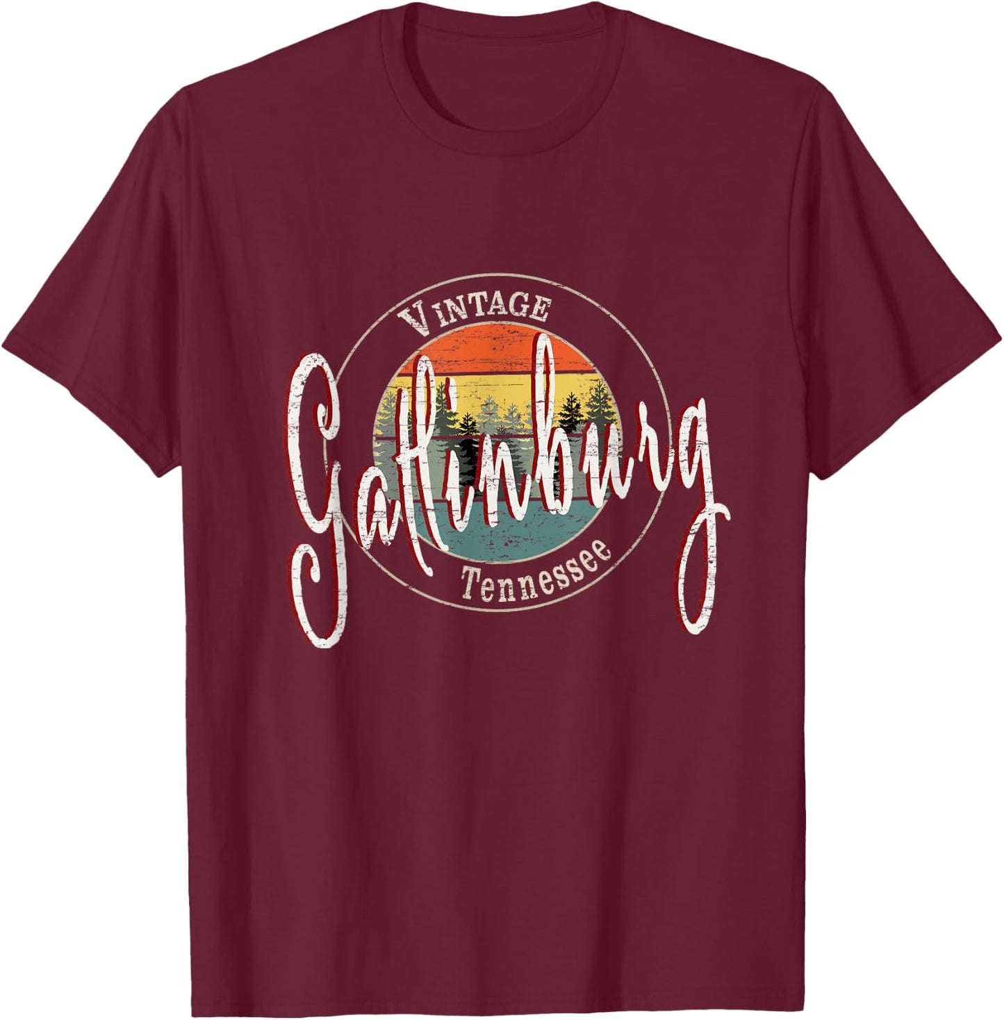 Vintage Gatlinburg Tennessee T-Shirt - T-Shirt | Maroon