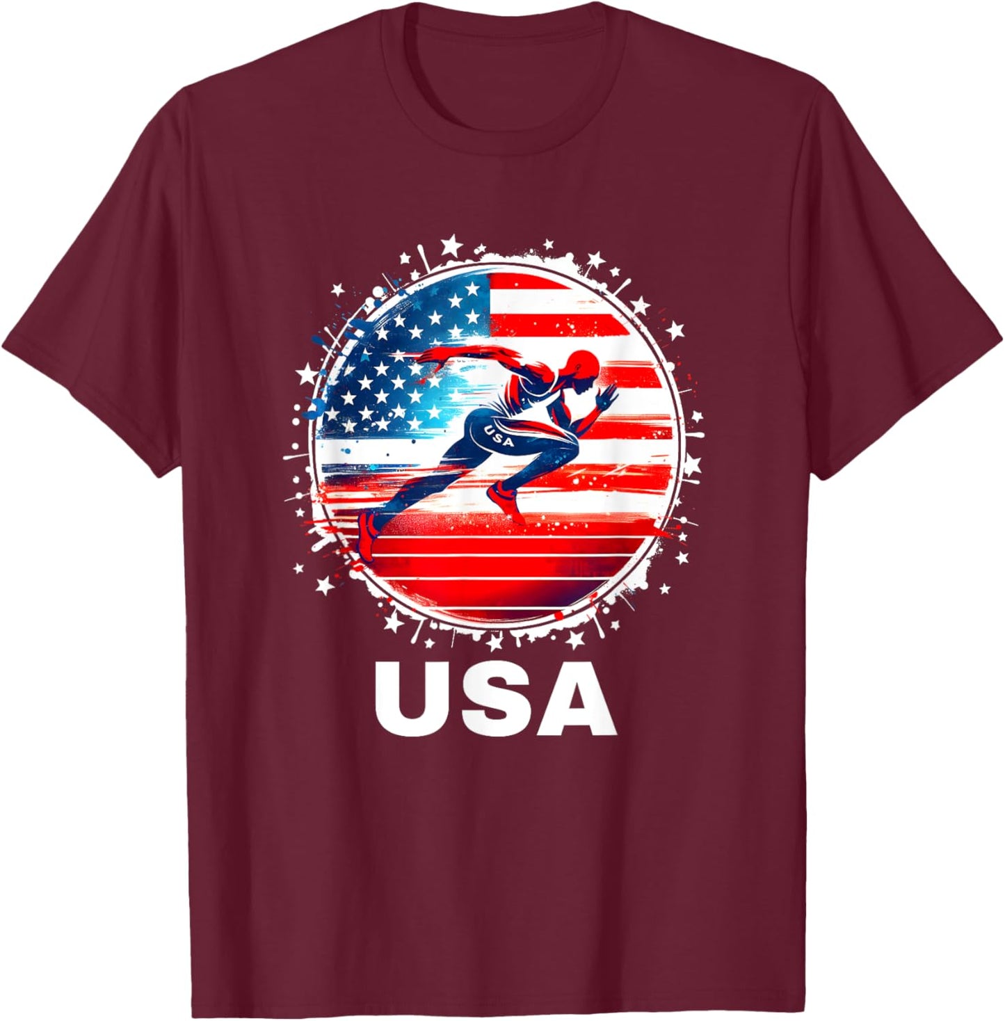 USA Team Track and Field Shirt Women Kids Track T-Shirt - T-Shirt | Maroon
