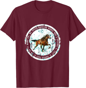 TrailRide Singlefoot Standardbred Rowdy Horse T-Shirt - T-Shirt | Maroon