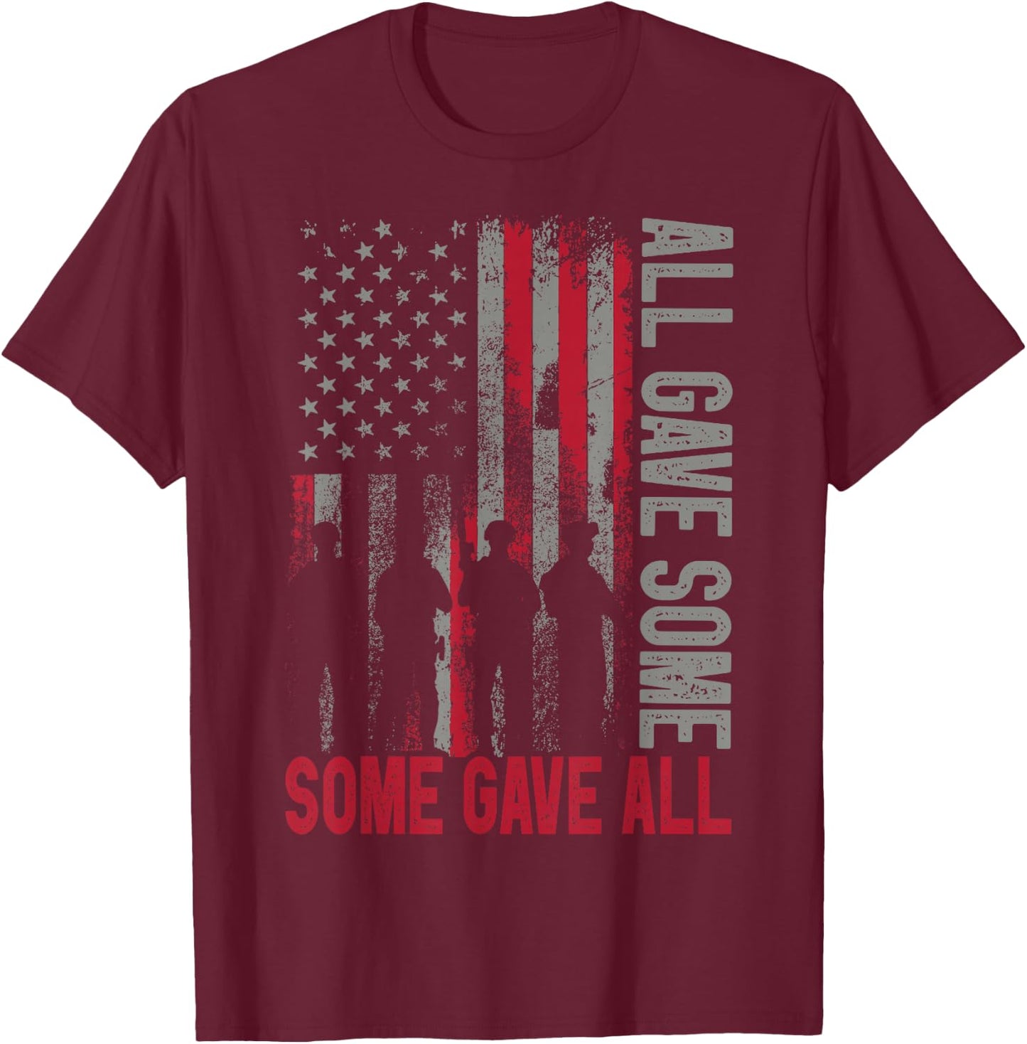 Memorial Day 2022 Shirt All Gave Some Some Gave All Veteran T-Shirt - T-Shirt | Maroon
