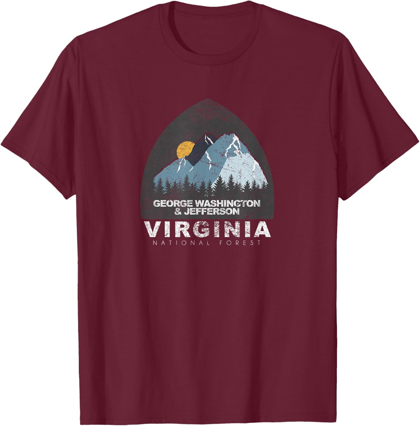 George Washington and Jefferson National Forests T-Shirt - T-Shirt | Maroon