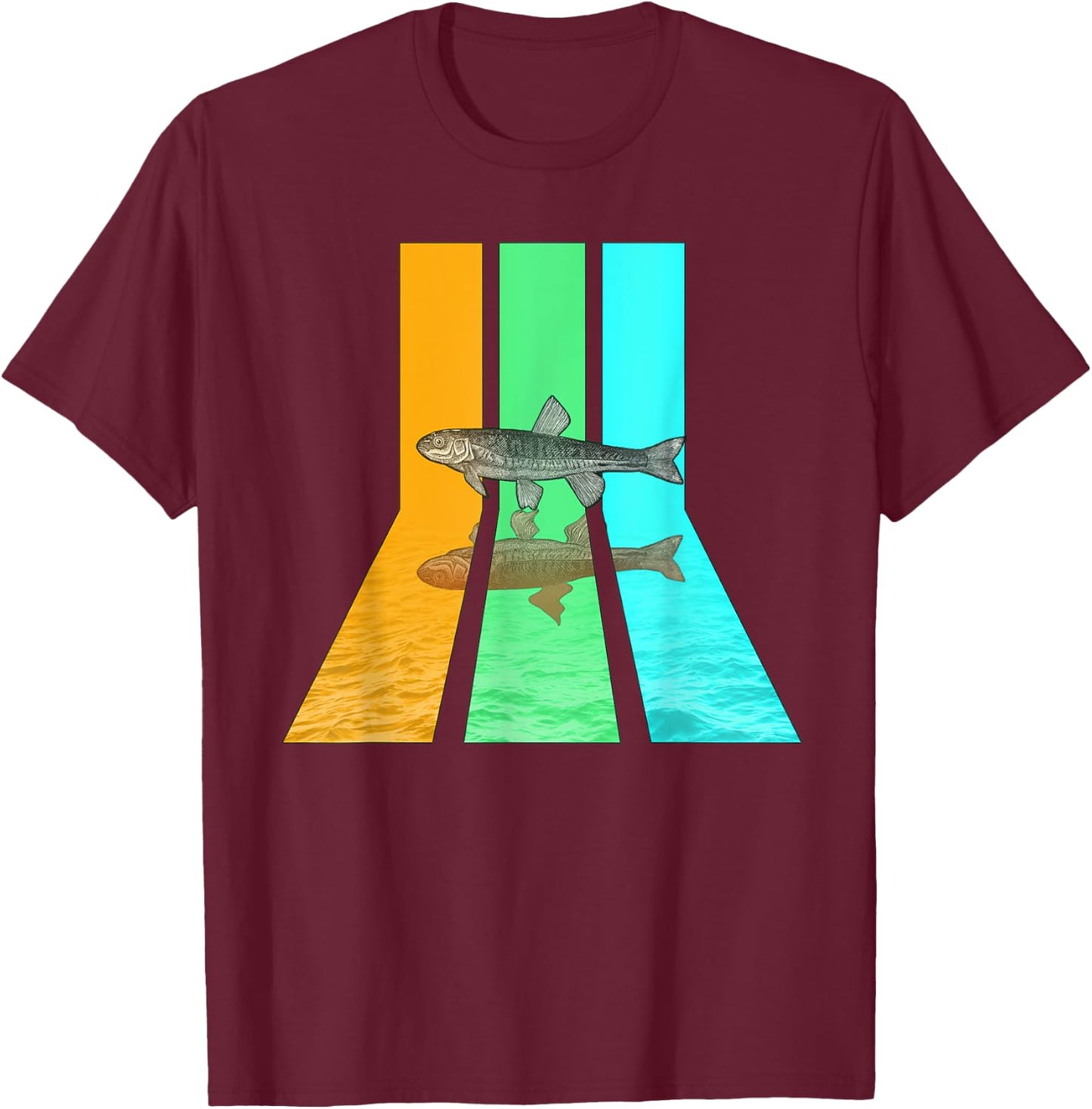 Retro 80s Vintage Style Minnow T-Shirt - T-Shirt | Maroon