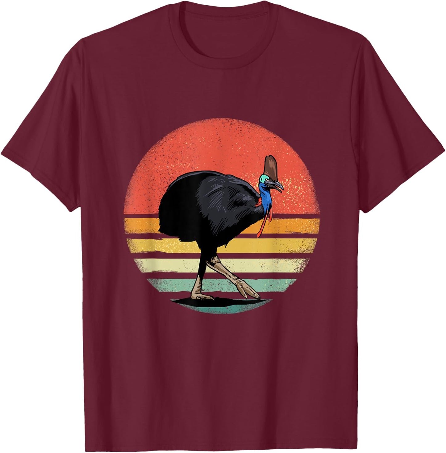 Retro Vintage Cassowary Nature Cassowary Bird Watcher T-Shirt - T-Shirt | Maroon