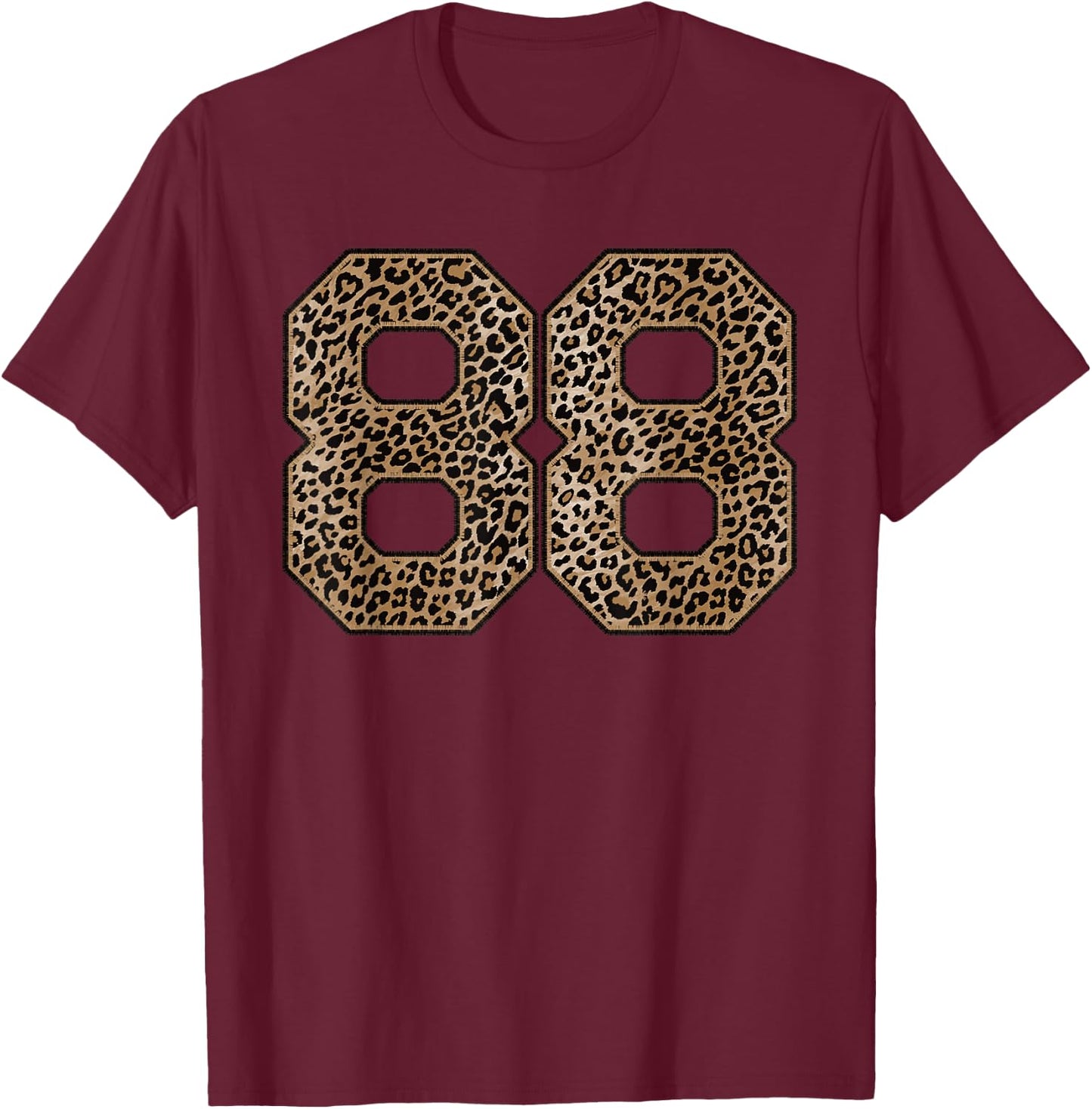 Leopard Number 88 Athlete Sports Jersey Supporter Fanwear T-Shirt - T-Shirt | Maroon