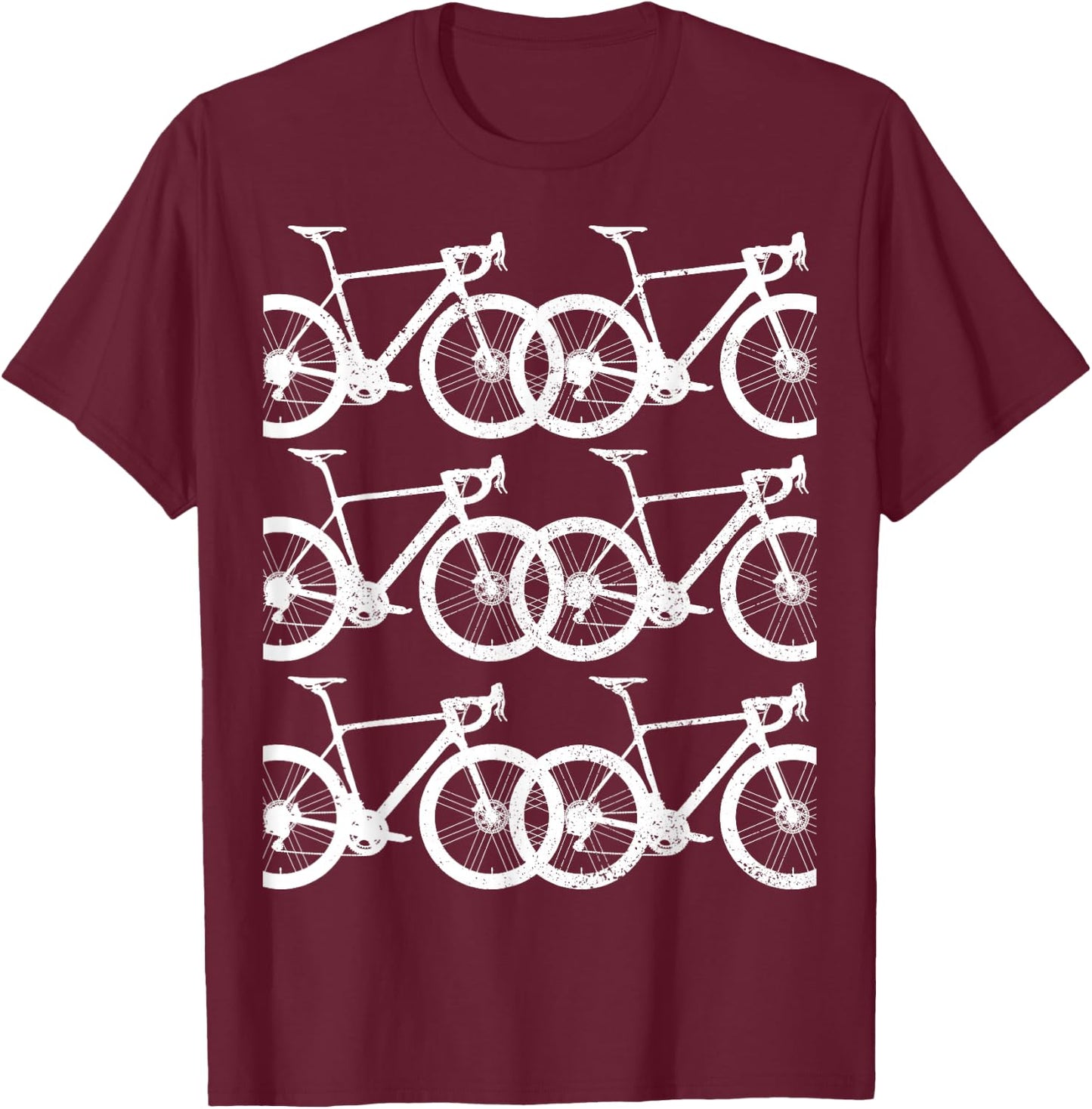 Road Bike Fixie Bicycle Road Cyclist Retro Cycling Gift T-Shirt - T-Shirt | Maroon