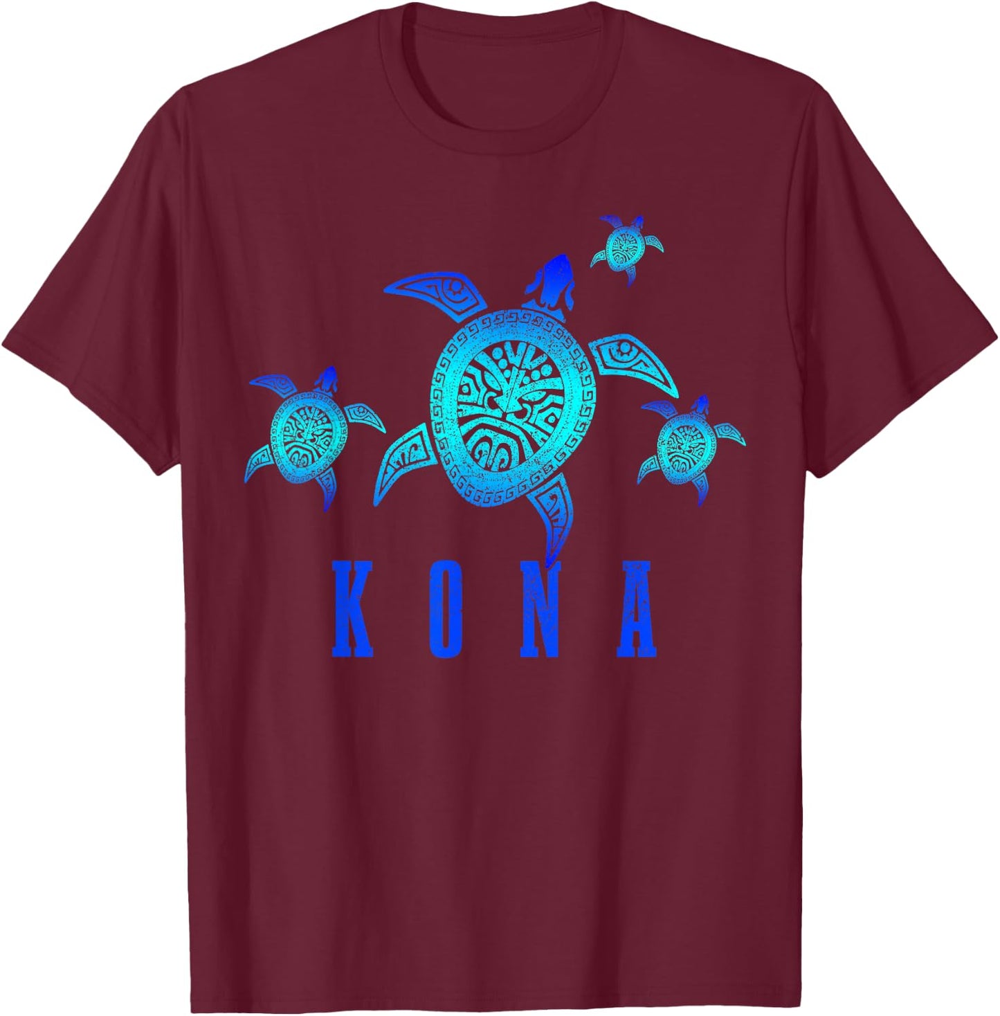 Kona Hawaii Turtle Diving Diver T-Shirt - T-Shirt | Maroon