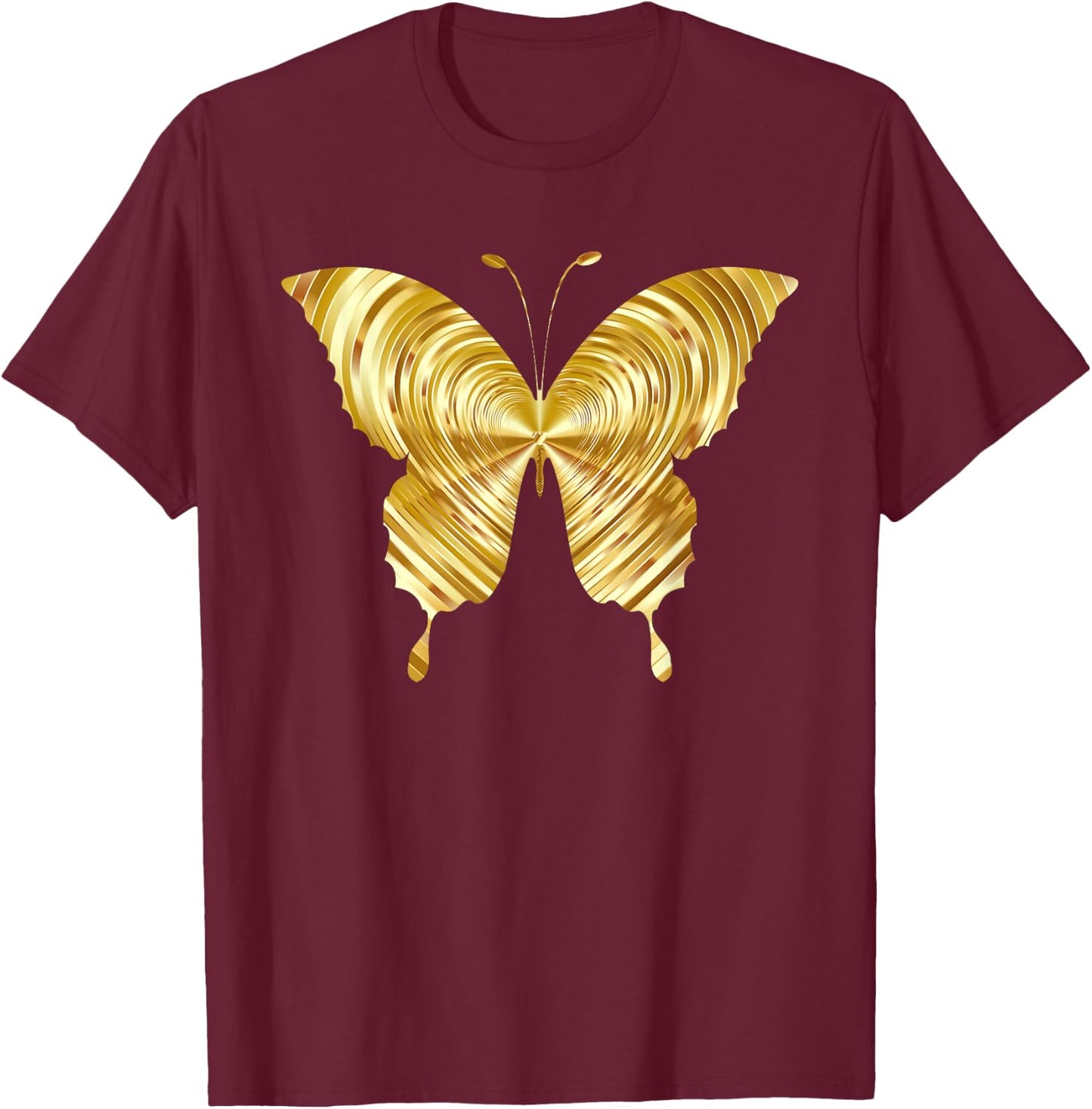 Cute Butterfly of Gold Very Beautiful for Butterfly Lovers T-Shirt - T-Shirt | Maroon