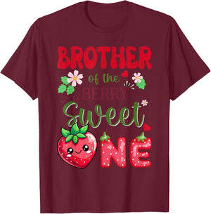 Brother of The Berry First Birthday Girl Sweet One T-Shirt - T-Shirt | Maroon
