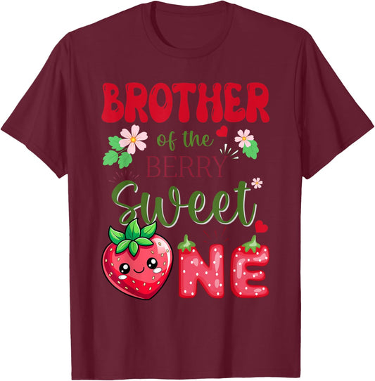 Brother of The Berry First Birthday Girl Sweet One T-Shirt - T-Shirt | Maroon