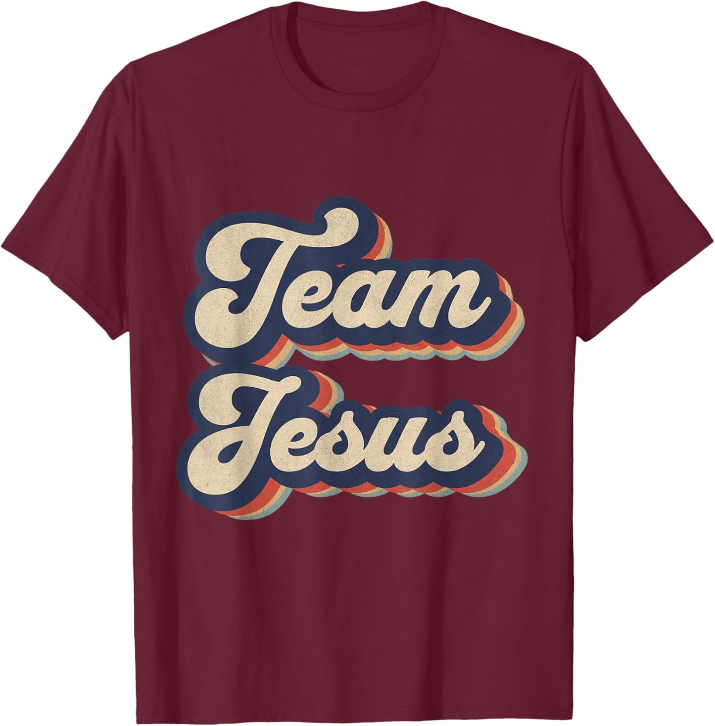 Team Jesus Retro Religious Christian Design T-Shirt - T-Shirt | Maroon
