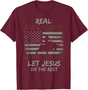 Christian Bull Riding Bull Rider & Western T-Shirt - T-Shirt | Maroon