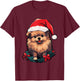 Cute Pomeranian Dog Christmas Santa Hat Xmas Pajama Women Kids T-Shirt - T-Shirt | Maroon