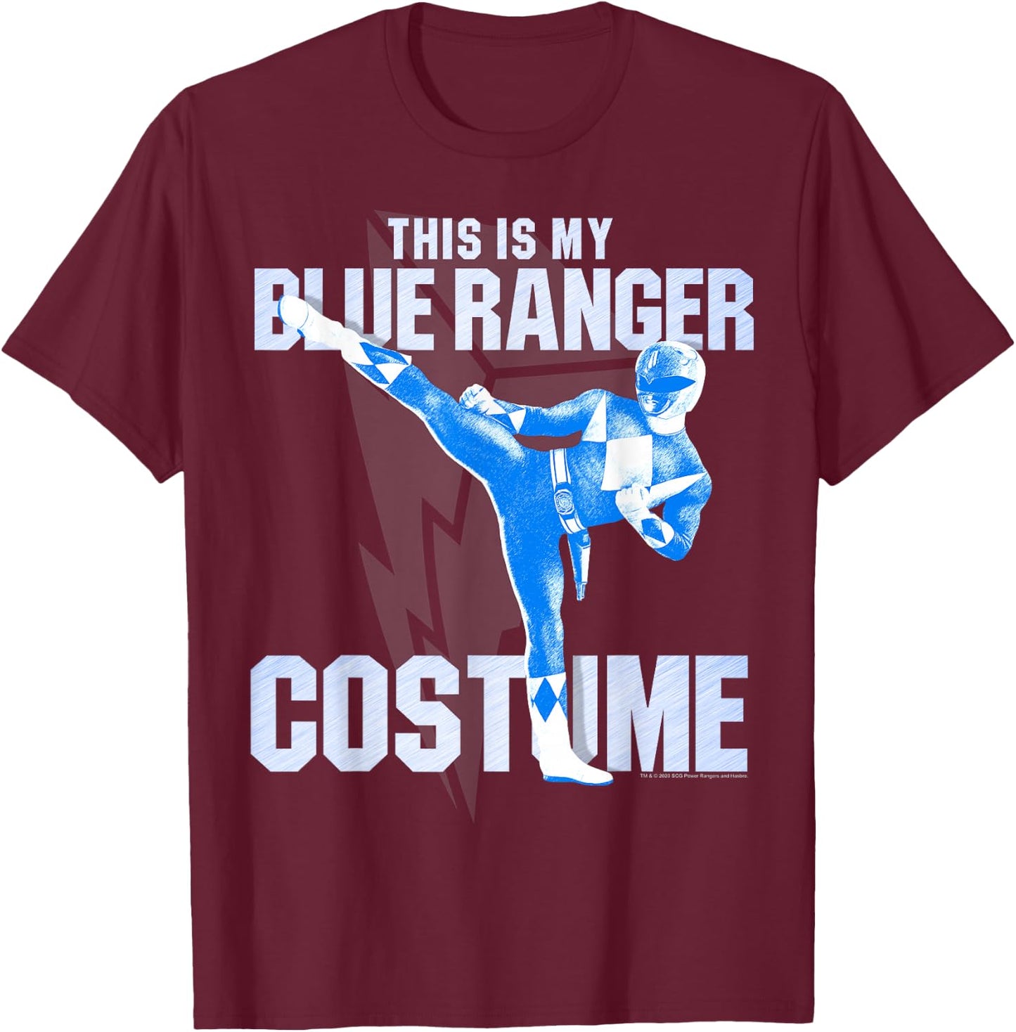 Power Rangers Blue Ranger Halloween Costume T-Shirt - T-Shirt | Maroon