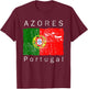 Azores Islands Portuguese Flag T Shirt I Love Portugal T-Shirt - T-Shirt | Maroon