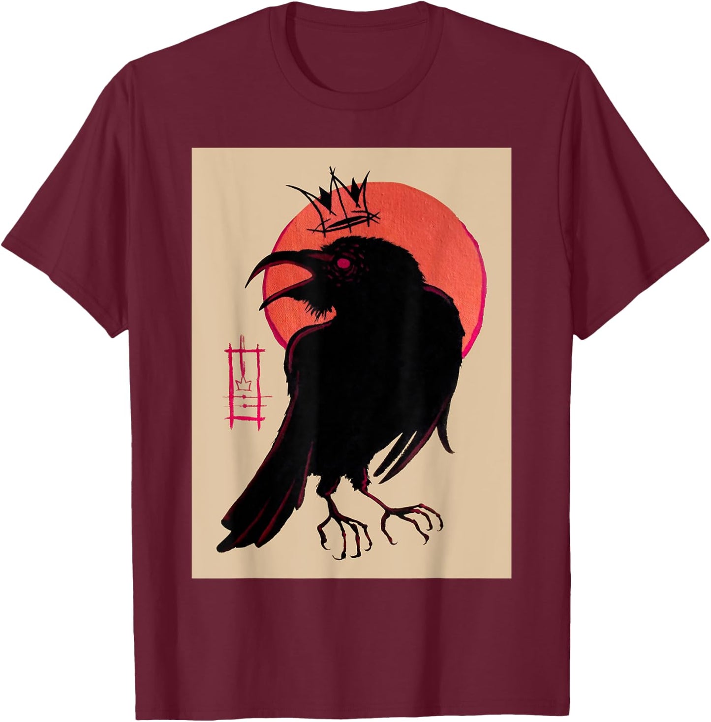 King of the Corvids for Fans of Crows and Ravens T-Shirt - T-Shirt | Maroon