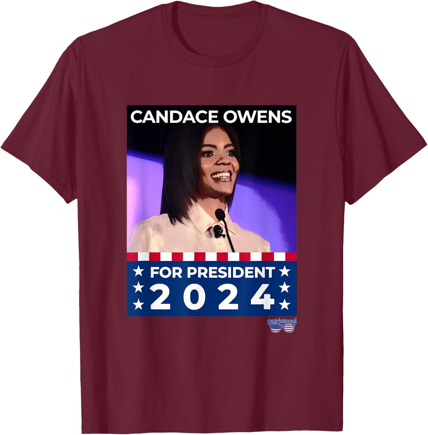 Candace Owens For President Patriotic Slogan Women Men T-Shirt - T-Shirt | Maroon