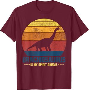 Brachiosaurus Dinosaurs Vintage T-Shirt - T-Shirt | Maroon