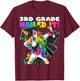 Dabbing Unicorn 3rd Grade Graduation Cap Gown Gift Girls T-Shirt - T-Shirt | Maroon