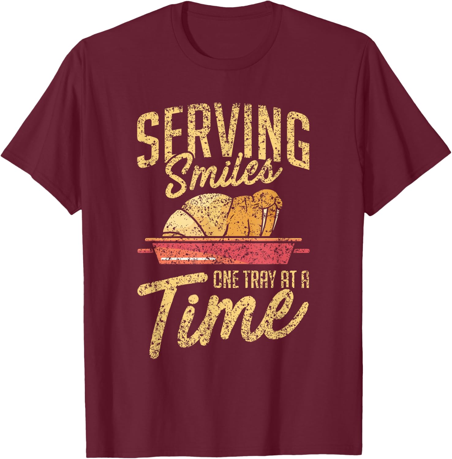 For A Smile, A Tray After The Other School T-Shirt - T-Shirt | Maroon