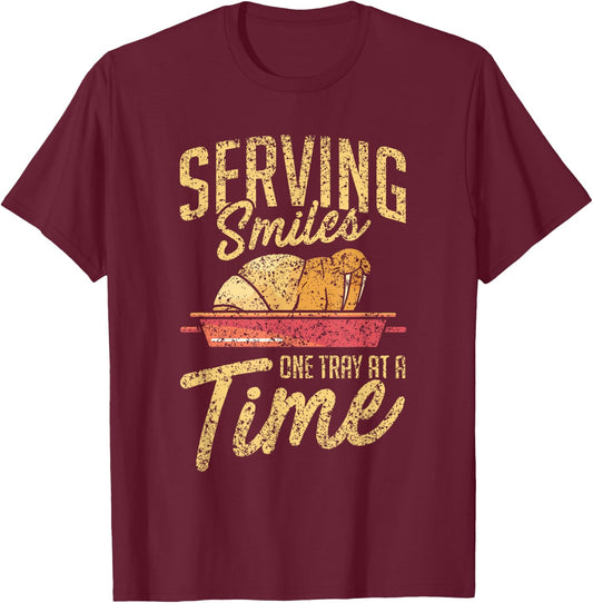 For A Smile, A Tray After The Other School T-Shirt - T-Shirt | Maroon