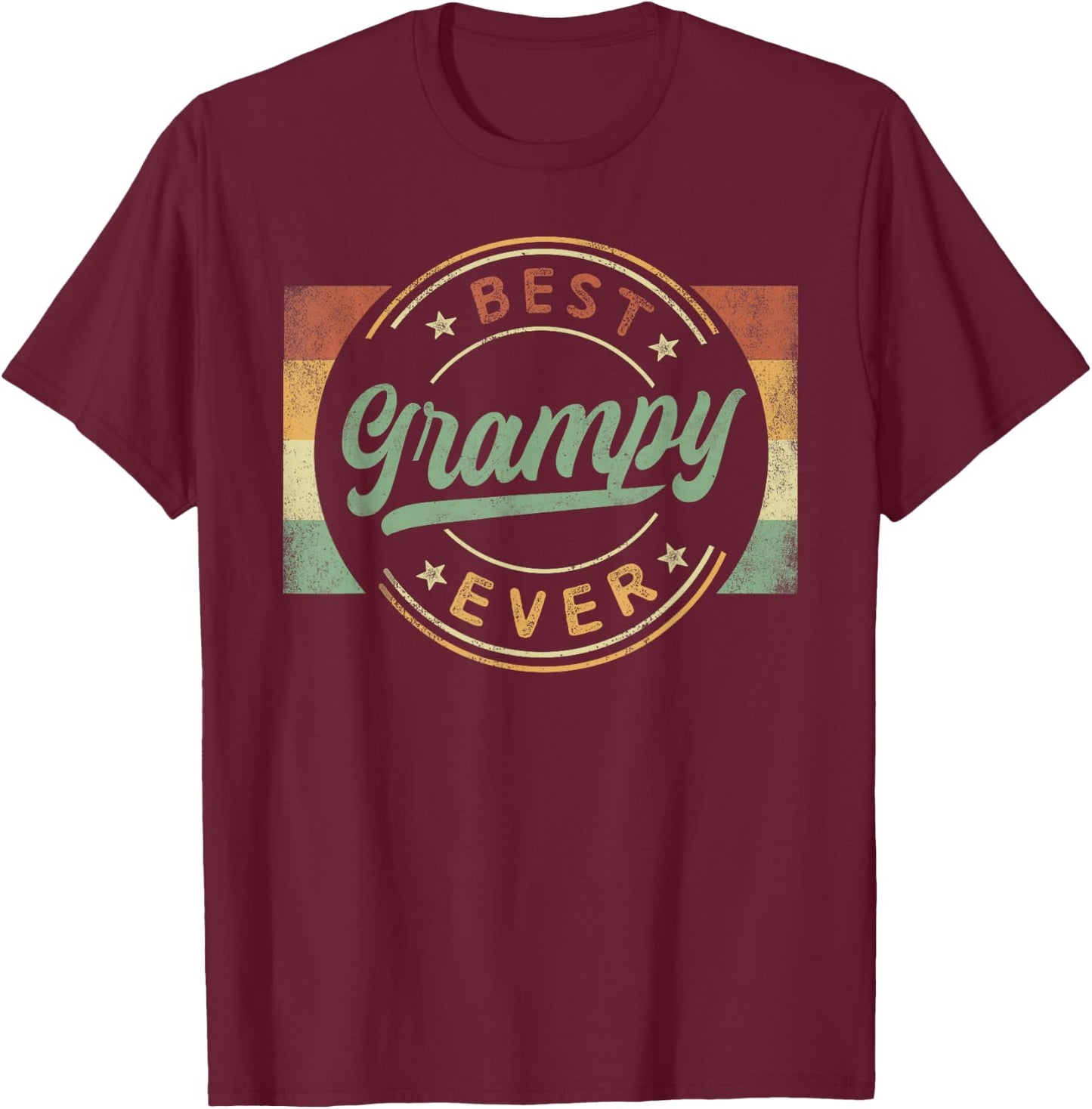 Best Grampy Ever Emblem Father's Day Grampy Gifts Grandpa T-Shirt - T-Shirt | Maroon