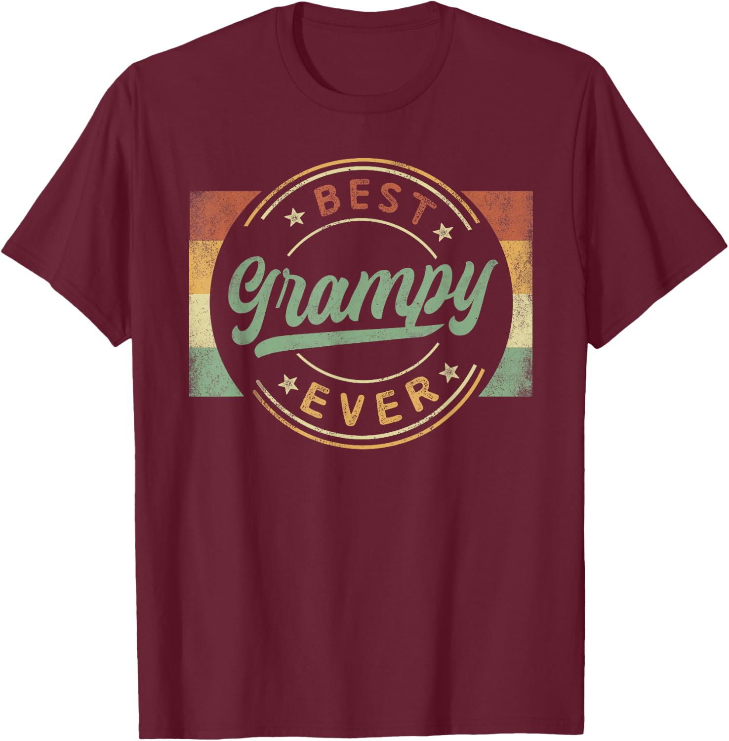 Best Grampy Ever Emblem Father's Day Grampy Gifts Grandpa T-Shirt - T-Shirt | Maroon