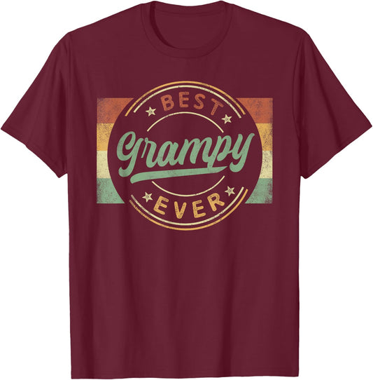 Best Grampy Ever Emblem Father's Day Grampy Gifts Grandpa T-Shirt - T-Shirt | Maroon