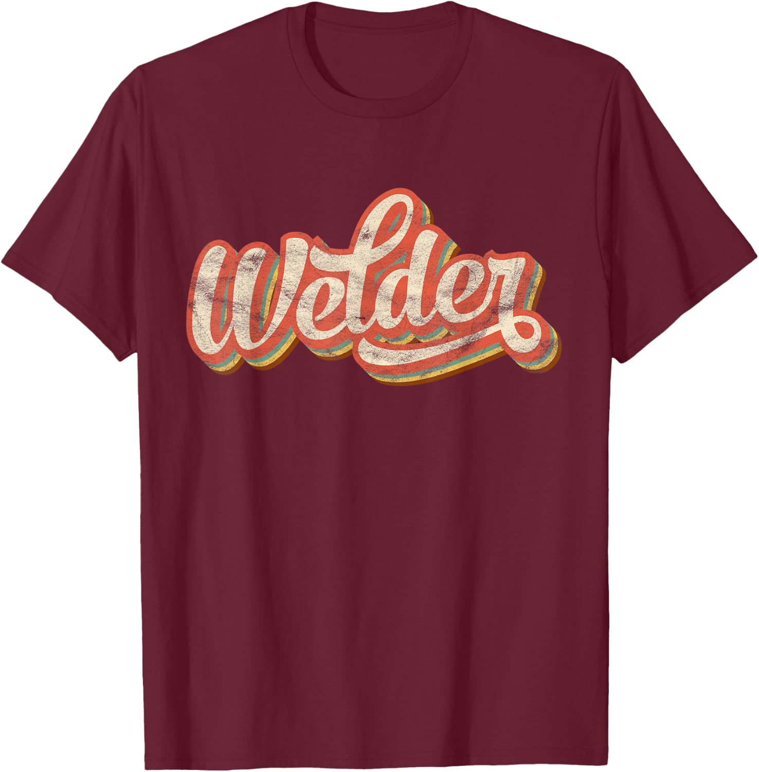 Vintage Welder Gift Funny Welding Costume Cool Weld Worker T-Shirt - T-Shirt | Maroon