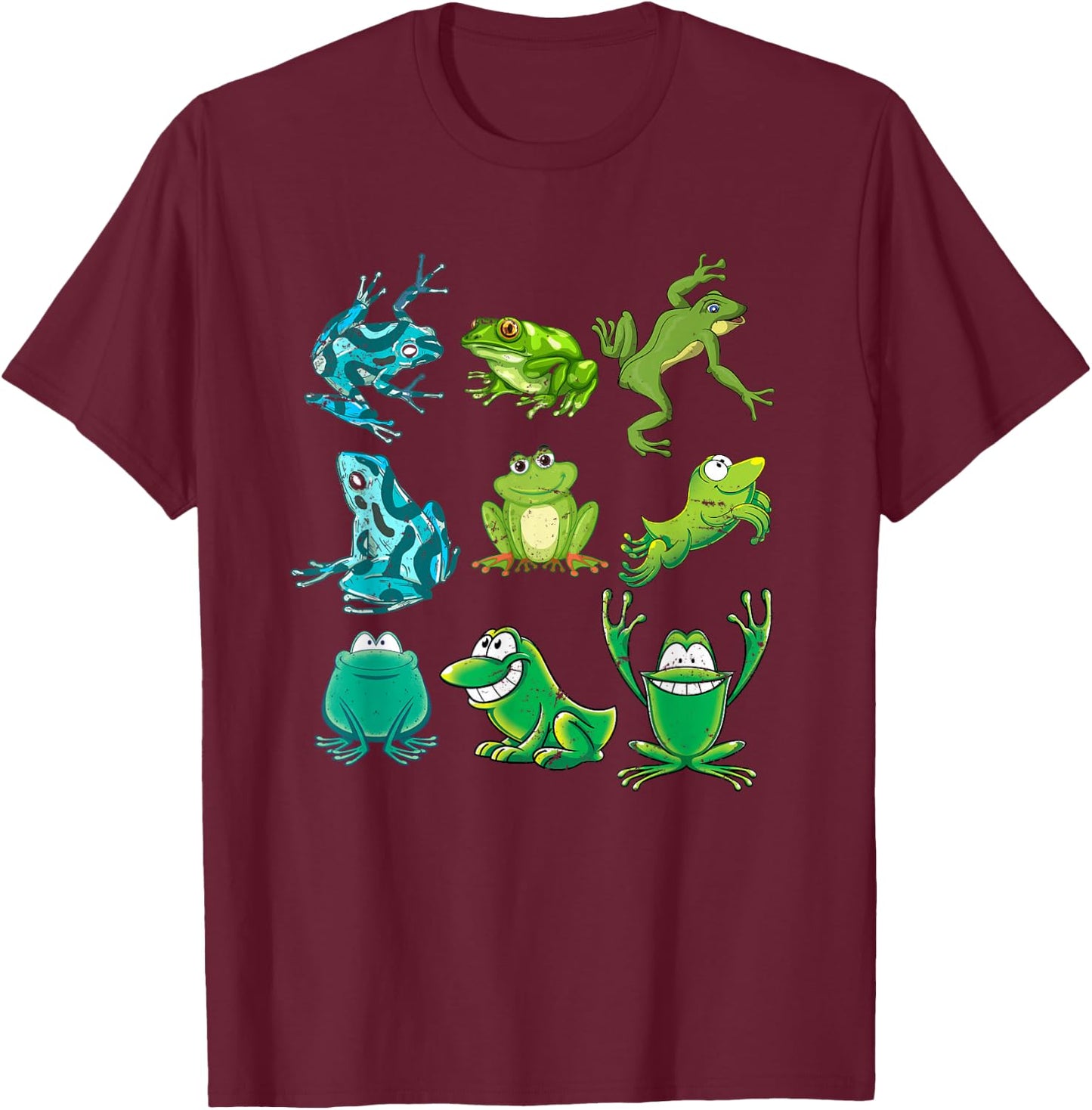 Rainforest Amphibian Kids Gift Cute Frog T-Shirt - T-Shirt | Maroon